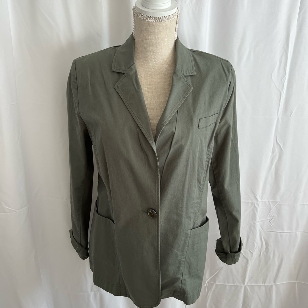 CAbi Olive Green Blazer Jacket Style 207 
Size M